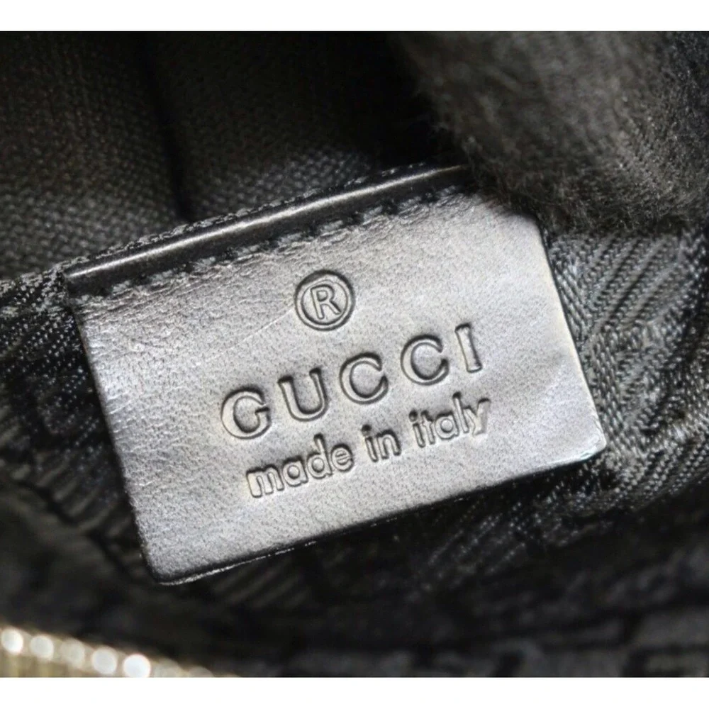 Gucci Black Nylon Leather Bag Silver Hardware Italy‎
